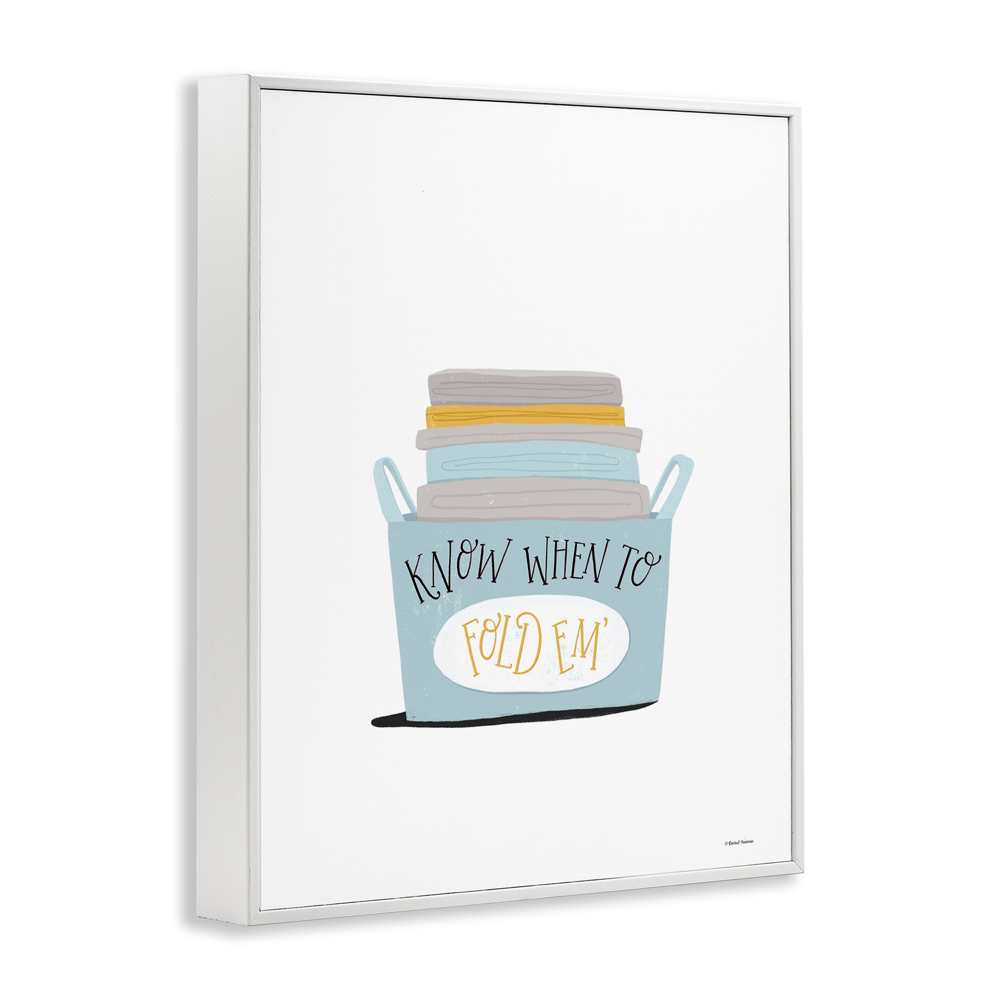 Stupell Industries Know When to Fold Typography Painting White Framed Art Print Wall Art, 11 x 14