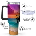 thumbnail image 2 of Beach Sunset Stainless Steel Insulated Mug with Lid and Handle, 30oz, 2 of 4