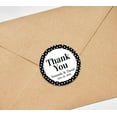 thumbnail image 2 of Darling Souvenir Round 45 Pcs Polka Dot Border Thank You Stickers Personalized Bride Groom Names And Date Envelope Seals-Black, 2 of 3