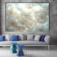 thumbnail image 2 of Mudket Framed,Canvas Wall Art,Ready to Hang, Cream White Floral Wall Art, Minimalist Flower Wall Decor, Soft Floral Prints for Bedroom Bathroom Wedding Party Office Decor - 12"L x 8"W, 2 of 10