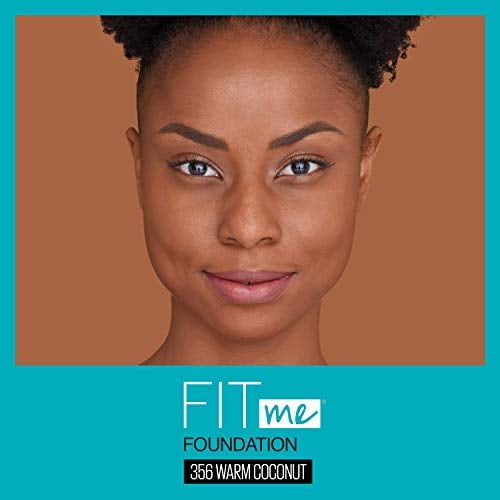 Base líquida Maybelline Fit Me Mate + Sin Poros, tono Coco Cálido, 1 fl. oz. Libre de aceites