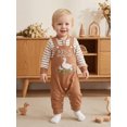 thumbnail image 4 of Cjfdfy Newborn Baby Boy Animal Overalls Fall Clothes Striped Long Sleeve Rompers And Embroidery Overalls Cute Country Baby Clothes Toddler Farm Winter Outfit 0-18 Months, 4 of 9