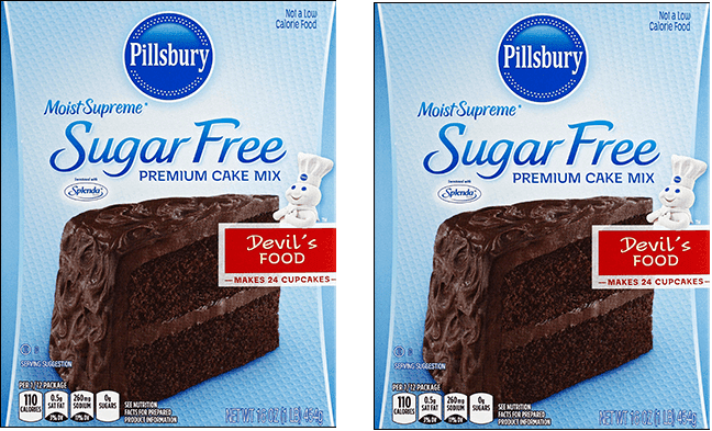 Pillsbury Moist Supreme Sugar Free Cake & Cupcake Baking Mix Value Bundle, Devil's Food Cake 16 oz, 2 Pack