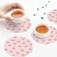 thumbnail image 7 of Pofeuu Cute Pig Face Print Leather Coasters Set of 6, Round Cups Mugs Mat Pad for Home Kitchen Heat Resistant Drink Coasters,Octagon, 7 of 7