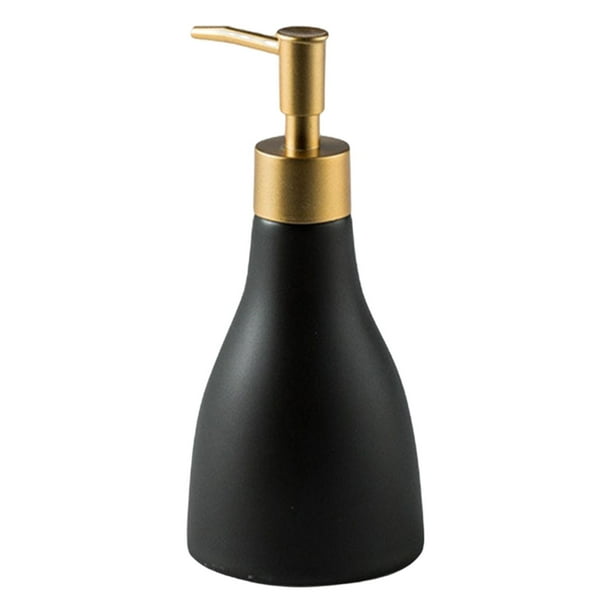 Botella dispensadora de jabón de manos con bomba, botella vacía rellenable para dispensar jabón de manos. Negro