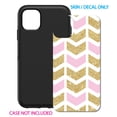 thumbnail image 2 of DistinctInk Custom SKIN / DECAL compatible with OtterBox Symmetry for iPhone 11 (6.1" Screen) - Pink & Gold Print - Random Chevron Pattern, 2 of 5