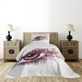 thumbnail image 3 of Ambesonne Butterfly Quilted Coverlet 2 Pcs, Woman Eyelashes, Twin Size, Pale Pink Purple, 3 of 5