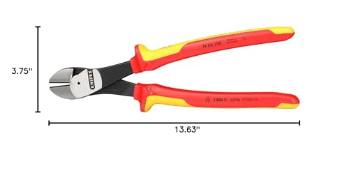 KNIPEX Tools - High Leverage Diagonal Cutters, 1000V Insulated (7408250SBA), 10 inches CA2