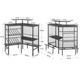 thumbnail image 4 of VECELO Home Bar Unit for Liquor, 3 Tier L-Shaped Bar Cabinet with Storage and Footrest, Corner Bar Table with Wine Rack for Home/Kitchen/Pub, Charcoal Gray, 4 of 9