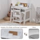thumbnail image 3 of Yeshouse Escritorio y silla para niños, escritorio de madera con cajones de tela y portalápices, mesa de estudio para niños y niñas, 3 of 8