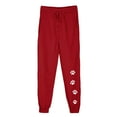 thumbnail image 2 of Fengqque Women's Fleece Warm Elastic Waist Drawstring Fitness Pants Paw Print Loose Tapered Pants Red-E 10(XL), 2 of 4