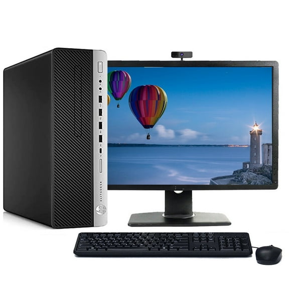 Restored HP ProDesk G4 Desktop Computer Intel Core i5 7th gen CPU 16GB RAM 256GB SSD Webcam 22" LCD Windows 10 with Wireless Keyboard and Mouse (Refurbished)