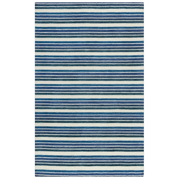 Rizzy Rugs Tetra Area Rug TET106 Blue/Ivory Bars Banded 7' 9" x 9' 9" Rectangle