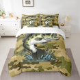 thumbnail image 2 of Erosebridal Big Pike Fish 7 Pieces Bed In A Bag, Hunting Pike Fish Comforter,Retro Brown Camo Fitted Sheet Teens Adult, Camouflage Flat Sheet, 2 Pillow Cases, 2 Throw Pillow Covers, King, 2 of 5