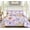 Purple, variant on 7 Pieces King Size Floral Bedding Set, Pink Sunflower Botanical Pattern Soft Microfiber All-Season Bed in Bag