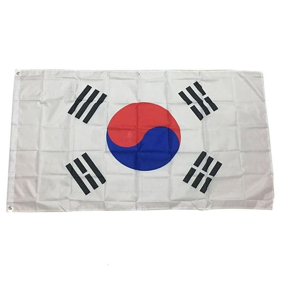 AOOOWER South Korea Flags 5ft x 3ft Polyester Fabric National Flags with Metal Grommets for Cultural Event and Sports Activity