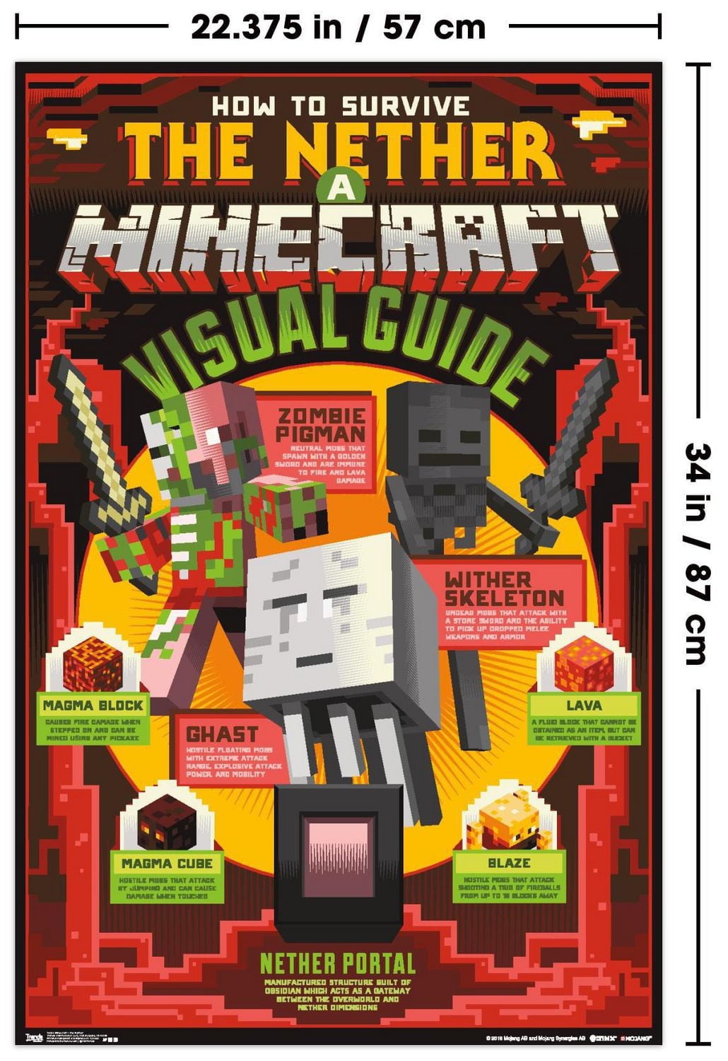 Minecraft - The Nether Wall Poster, 22.375" x 34"