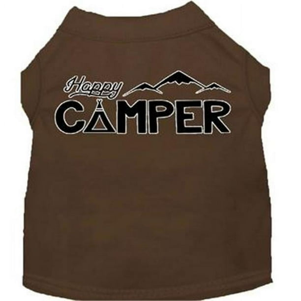 T-shirt de Chien Imprimé à l'Écran Camping-Car Heureux Brun XXXL (20)