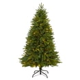 thumbnail image 2 of Nearly Natural Clear Prelit 200 LED Green Holiday Sun Valley Fir Artificial Christmas Tree, 5', 2 of 7