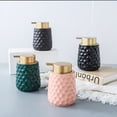 thumbnail image 4 of Dowbom Ceramic Foaming Soap Dispenser, 11oz Hand Foaming Dispenser With Gold Pump, 4 of 8