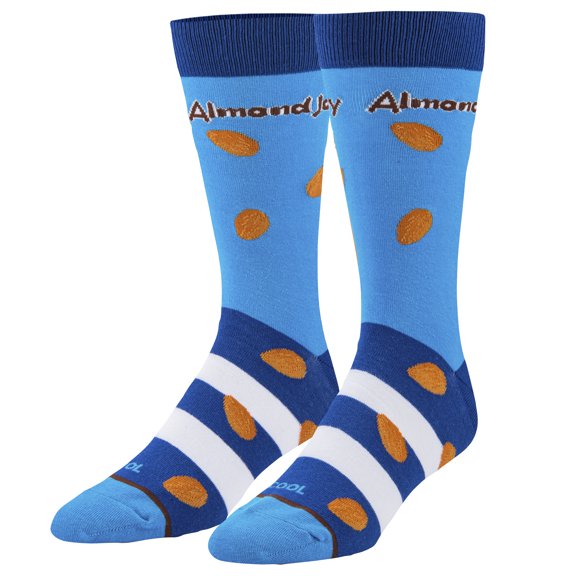 Cool Socks Almond Joy Coconut Almond Chocolate Candy Novelty Crew Socks for Men & Women Medium Size