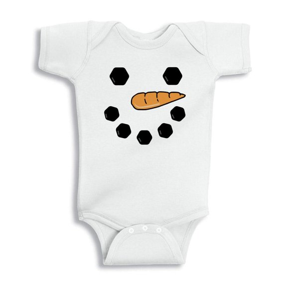 TeesAndTankYou Snowman Face Baby Onesie Infant One Piece Bodysuit Newborn White