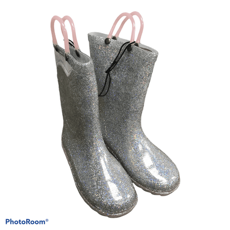 Western Chief Little Girls Toddler Light Up Waterproof Rain Boot - Choose Size / Color (Sparkle Silver Rose, 5)