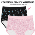 thumbnail image 5 of Women’s 5‑Pack High Waisted Briefs, Printed Full Coverage Stretch Breathable Everyday Comfort, 5 of 7
