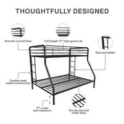DHP Dusty Twin over Full Metal Bunk Bed with Secured Ladders, Black