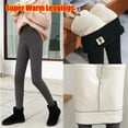 thumbnail image 6 of Cat Patch Women Girl Soft Flexible Warm Pants High Waisted Winter Leggings Fleece Lined Leggings Thermal Leggings Fluffy Leggings BLACK L, 6 of 8
