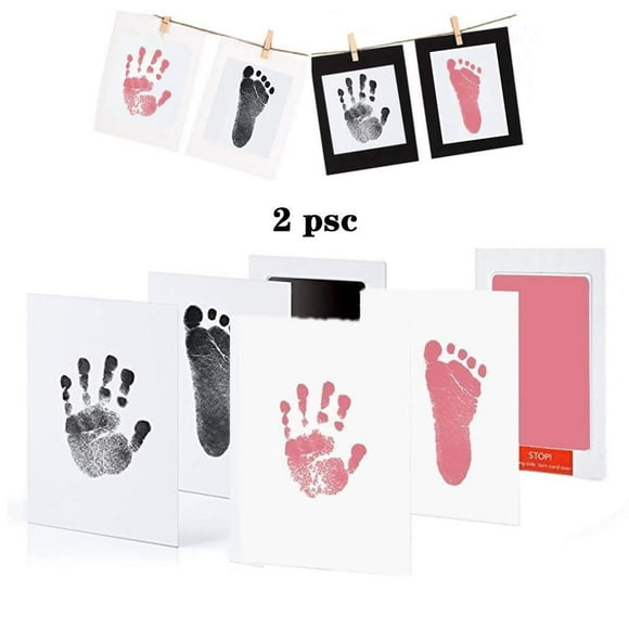 Baby Foot or Hand Print Set, Ink Pad, Print Cards, with Paper Picture Frame, Baptism Gift for Newborns