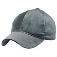 thumbnail image 4 of C.C Ponycap Messy High Bun Ponytail Soft Velvet Adjustable Baseball Cap Hat, Dark Gray, 4 of 4