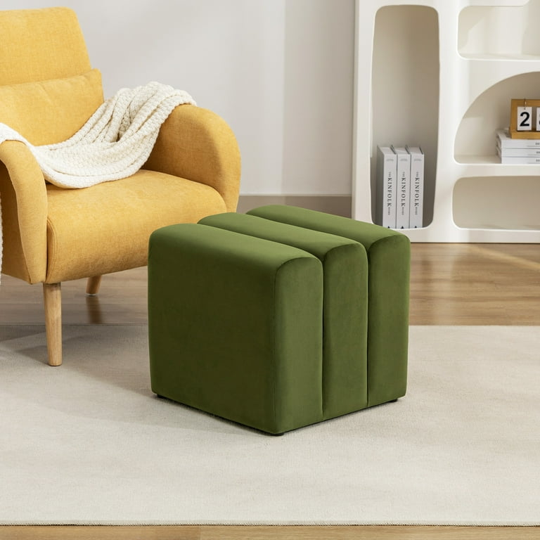 オットマン・スツール Ottoman sofa - Green Zesthouse 18.1″ Wide Square Pouf Ottoman Set of 2, Modern