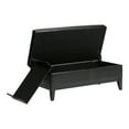 thumbnail image 4 of Oregon 42 inch Wide Storage Ottoman Bench with Tray in Midnight Black Vegan Leather, 4 of 6