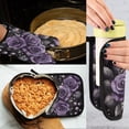 thumbnail image 5 of Yayeee Oven Mitts and Pot Holder Set of 2 Heat Resistant Kitchen Gloves Baking Hot Pad, Purple Roses, 5 of 5