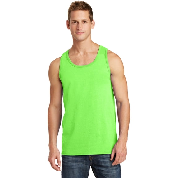 Port Company PC54TT Core Cotton Tank Top, Neon Green, 4XL