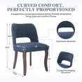 thumbnail image 3 of LEGAHOME Blue Upholstered Dining Chairs Set of 2, Modern Farmhouse Dining Room Chairs with Curved Backrest, Copper Nail Detailing and Solid Wood Legs for Kitchen, Dining Room, 3 of 8