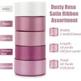 thumbnail image 2 of Rose Pink Satin Ribbon Assortment - 5 Rolls, 50 Yards for Wedding, Baby Shower, Gift Wrapping, Crafts & Flower Bouquets, 2 of 12
