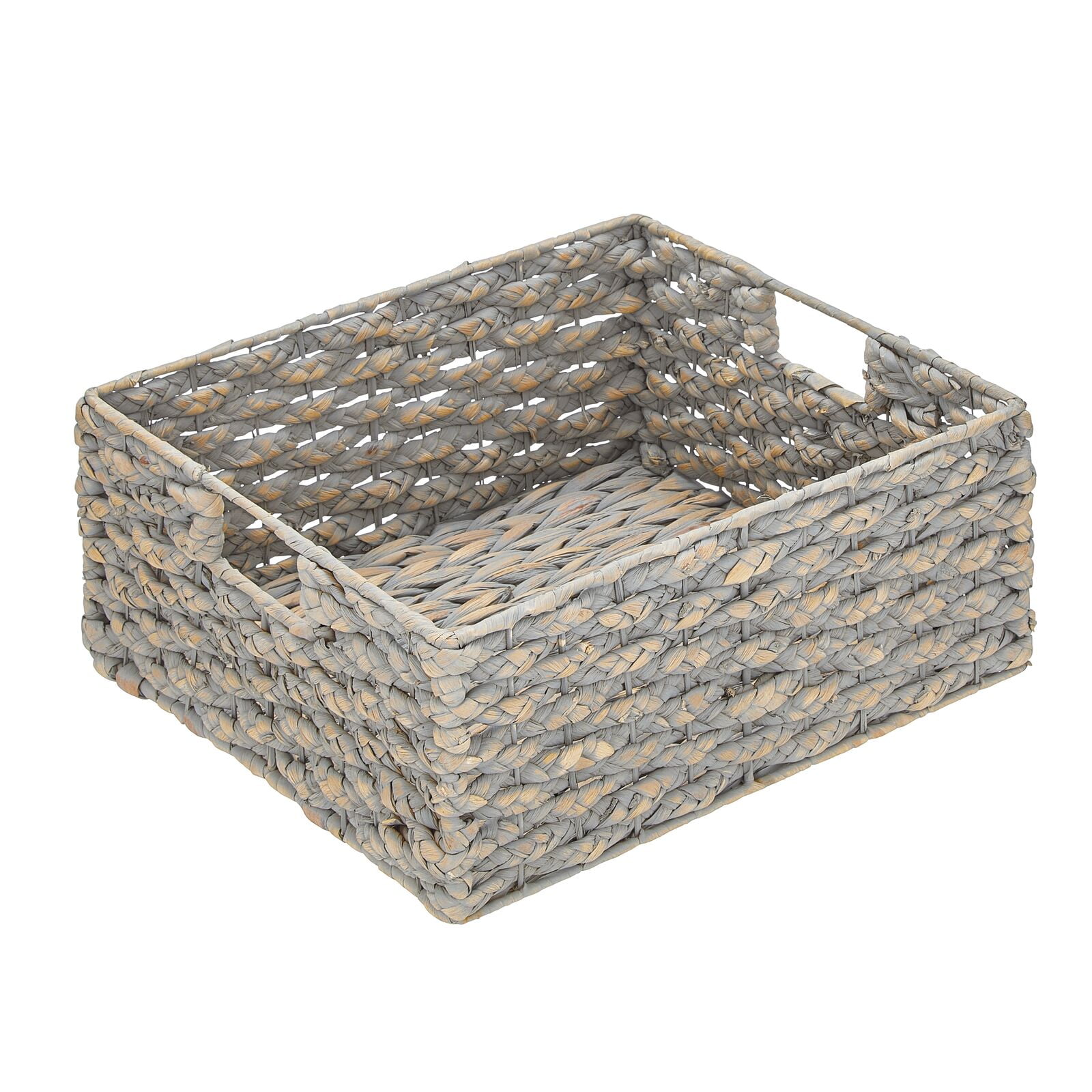 mDesign Wicker Storage Box for Cupboard and Shelf Kitchen Basket with BuiltIn Chalkboard
