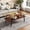 Brown, variant on Holaki Rectangle Coffee Table,Tempered Glass Tabletop with White Metal Legs,Modern Table for Living Room,Transparent Glass,38.58"x22.84"x16.73"