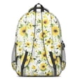 thumbnail image 3 of White Sunflower Backpack for School,Cute School Bag,Schoolbag with Adjustable Shoulder Straps & Padded Back,16.9 Inch, 3 of 5