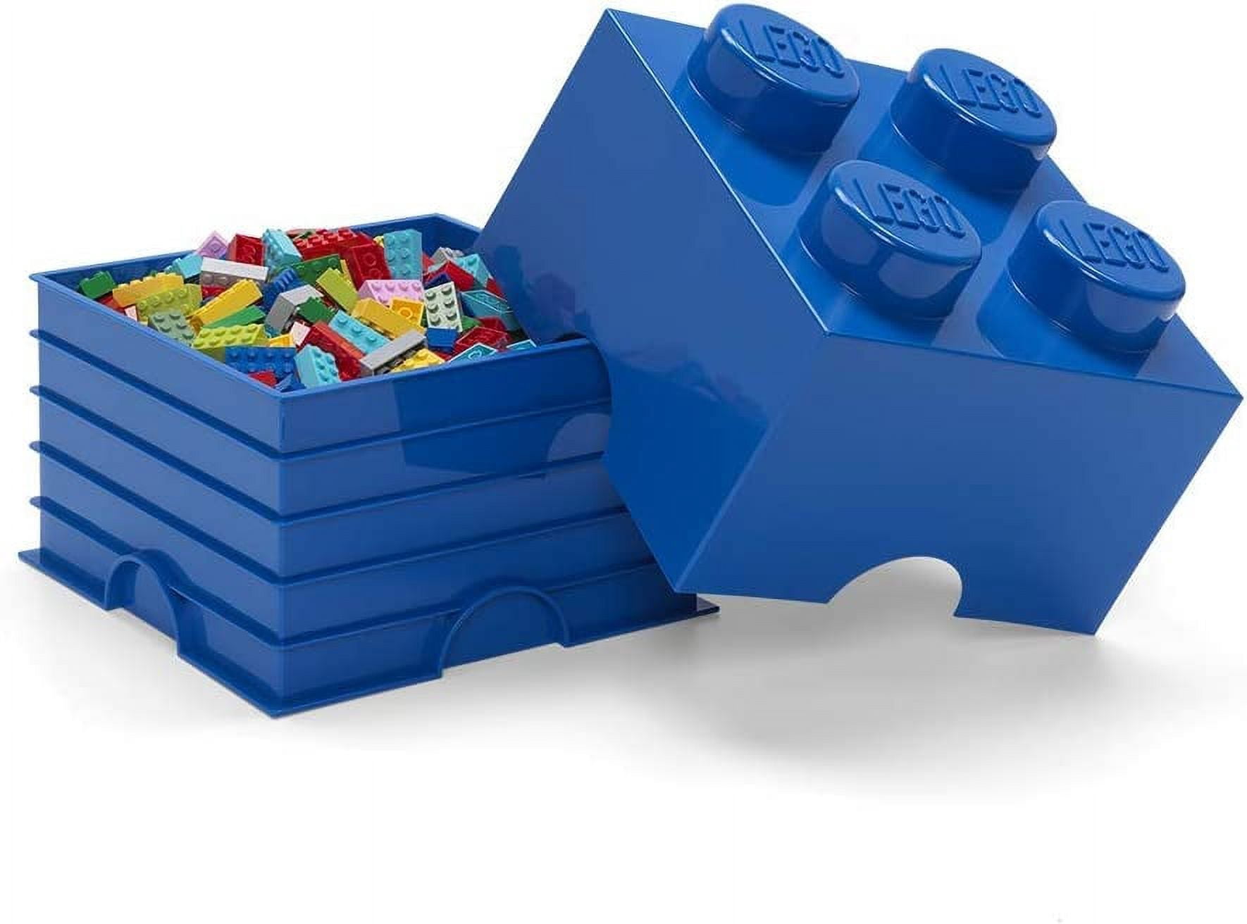 LEGO Storage Brick Blue 4 Knob Container Organizer Box Holds 800 Building Blocks