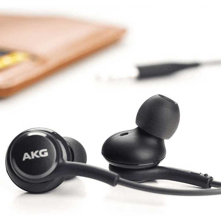 OEM InEar Earbuds Stereo Headphones for Oppo F15 Plus Cable Designed by AKG with Microphone and Volume Buttons Black
