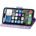 thumbnail image 3 of Wallet Case for iPhone 16 Plus Case Crystal Glitter Bling with Card Holder Stand Leather Flip Case Diamond Butterfly Protective Case for iPhone 16 Plus 6.7 inch Crystal Lavender, 3 of 12