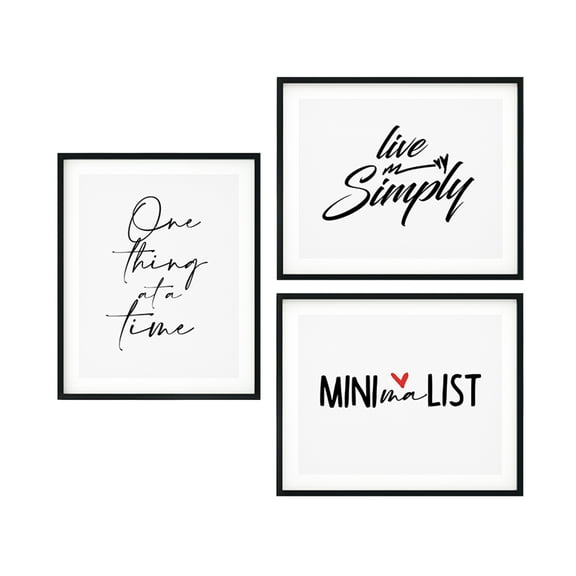 Designs ByLITA Simple Living Wall 11 x 14" Wall Art UNFRAMED Print (3 Pack)