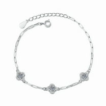 High-end 925 sterling silver bracelet, lab-grown diamond bracelet, women's luxurious and versatile four-leaf clover bracelet, inlaid with 60-point D-color.