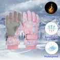 thumbnail image 5 of CUZIBR Kids Gloves Windproof Warm Thick Ski Gloves Waterproof Snowboarding Skating Cycling Comfortable Thermal Mittens For Snow Weather,Pink,M, 5 of 5