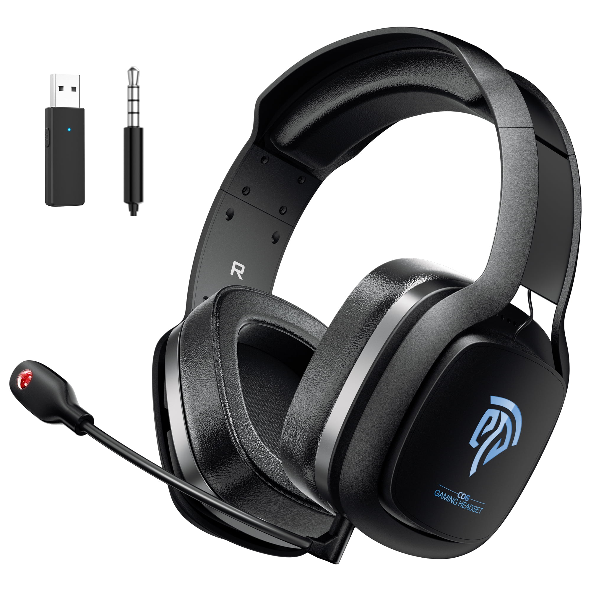 benzine maandag kleinhandel EasySMX C06W 2.4GHz Wireless Gaming Headset for PC, PS4, PS5, MAC, Nintendo  Switch, 3.5mm Wired Mode for Xbox One, Bluetooth Gaming Headphones with  Detachable Noise Canceling Microphone, Black - Walmart.com