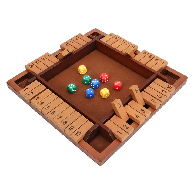 Shut The Box Wooden Board Game, Resistance To Deformation Carefully Crafted 4 Player Shut The Box Game for Bar for Adults