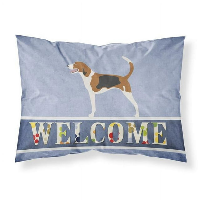 Carolines Treasures BB8271PILLOWCASE American Foxhound Welcome Fabric Standard Pillowcase